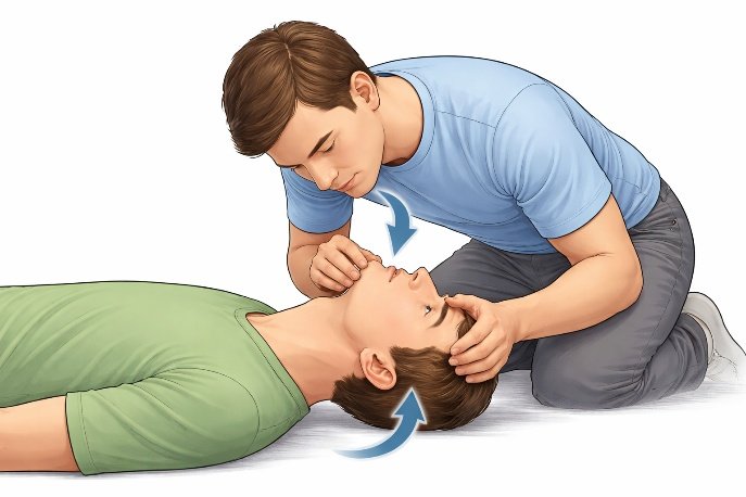 Gambar 2.3 Teknik Head Tilt Dan Chin Lift